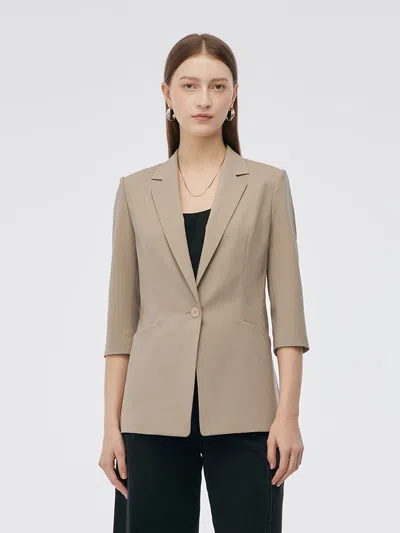 Goelia Machine Washable Wool Blend Women One Button Blazer In Multi