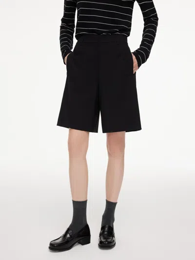 Goelia Machine Washable Wool Women Bermuda Shorts In Black