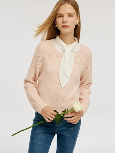 Goelia Mohair Blend Women Pullover Sweater In Pink
