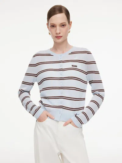 Goelia Navy Combo Stripe Women Cardigan