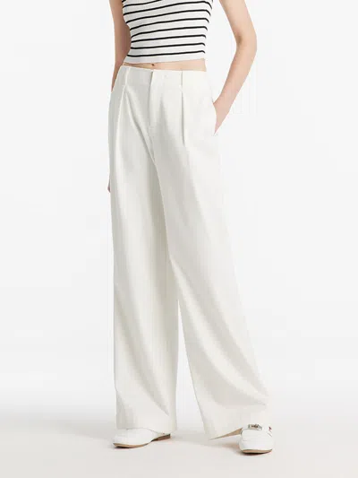 Goelia Oil-resistant Wide Leg Full Length Women Jeans In White