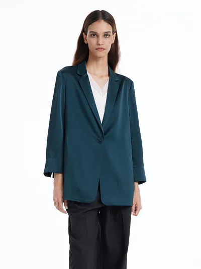 Goelia One Button Triacetate Women Blazer In Blue