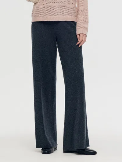 Goelia Petite Machine Washable Wool Wide Leg Women Pants In Blue