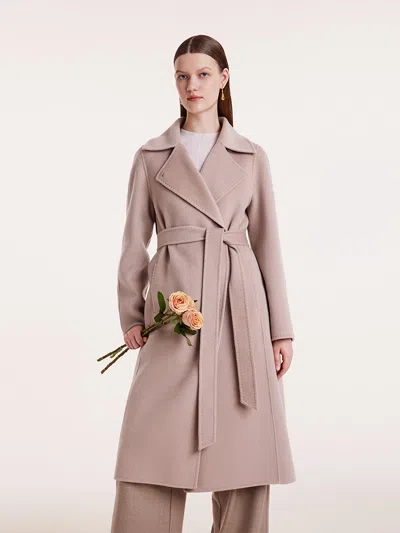 Goelia Pink Pure Cashmere Straight Lapel Women Coat