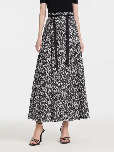Goelia Rose Jacquard Pleated Women Mamianqun With Bottomed Skirt In Gray