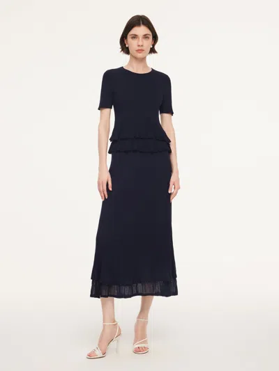 Goelia Ruffle Hem Knit Top And A-line Skirt Two-piece Set In Animal Print