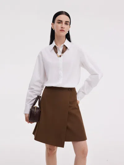 Goelia Shirt Dress And Adjustable Waist Skirt Two-piece Set In White
