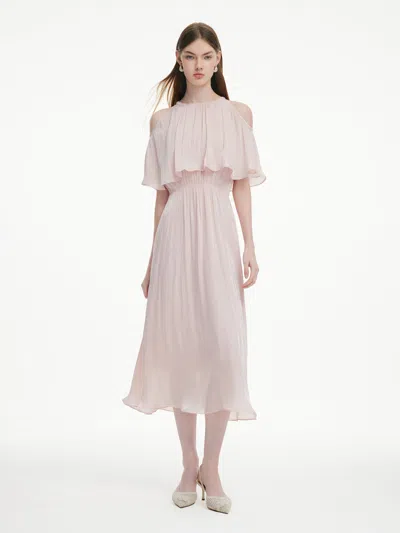 Goelia Smoky Pink Halter Neck Women Maxi Dress