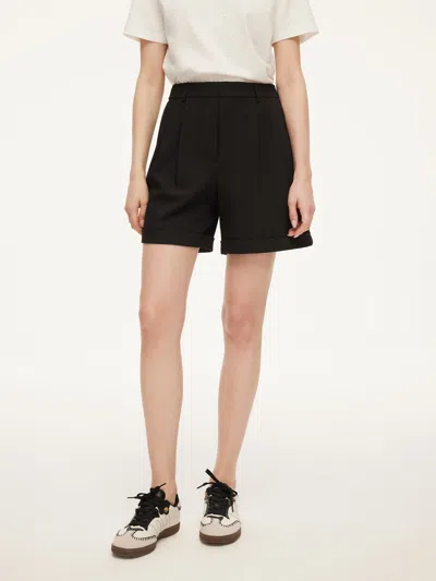 Goelia Stretch Adjustable Waist Women A-line Shorts In Black