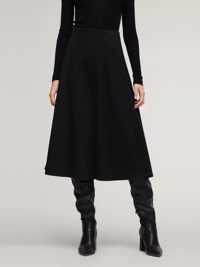Goelia Stretch Flared Women Knit Skirt In Black