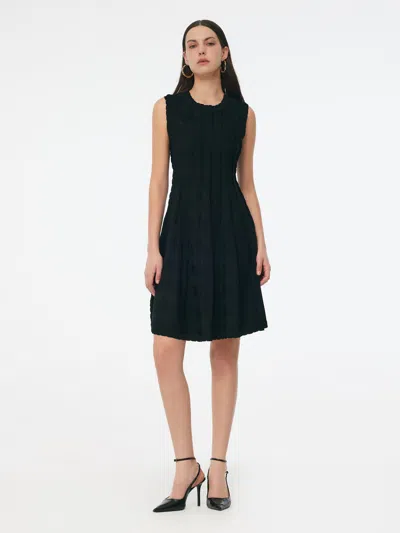 Goelia Stretch Jacquard Women Knit Mini Dress In Black