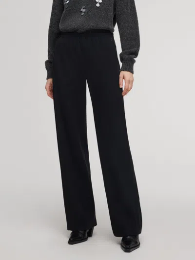 Goelia Stretch Loose Straight Leg Women Pants In Black