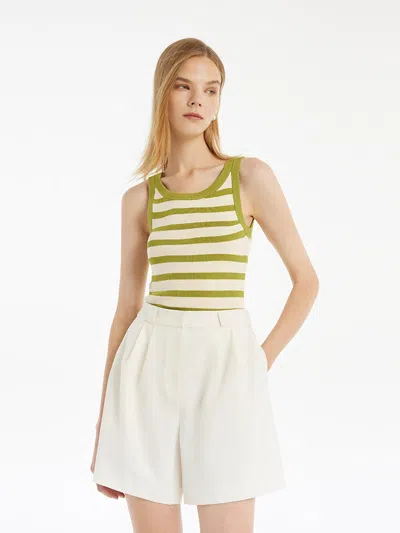 Goelia Striped Knitted Women Tank Top In Multi