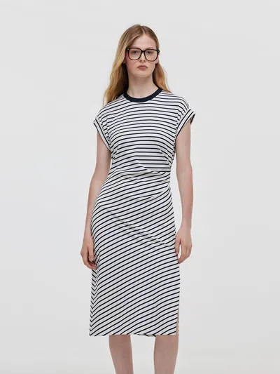 Goelia Striped Slit Ruched Women Midi Dress In Multi