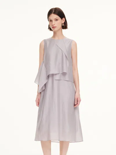 Goelia Tencel Acetate Linen Blend Tank Top And Skirt Two-piece Set In Stone Grey