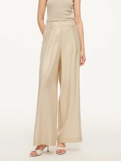 Goelia Tencel Acetate Linen Blend Women Straight Leg Pants In Brown