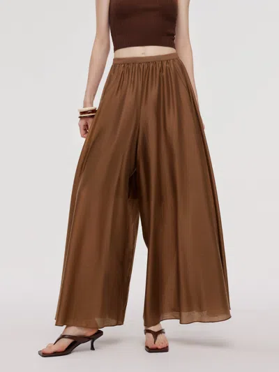 Goelia Tencel Blend Elastic Waist Women Culottes In Multi