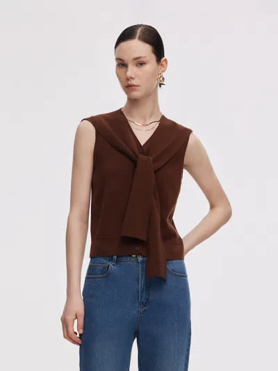 Goelia Tencel Blend Knit Vest And Shawl Two-piece Set In Multi