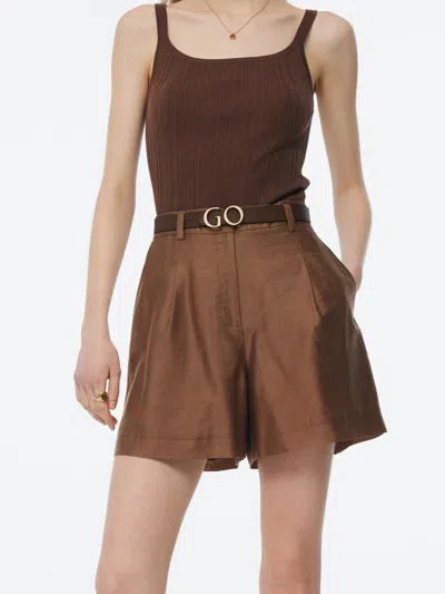 Goelia Tencel Blend Women A-line Shorts In Brown