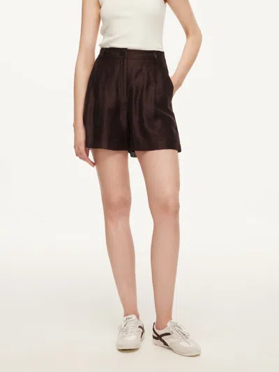Goelia Tencel Linen Blend Women A-line Shorts In Brown