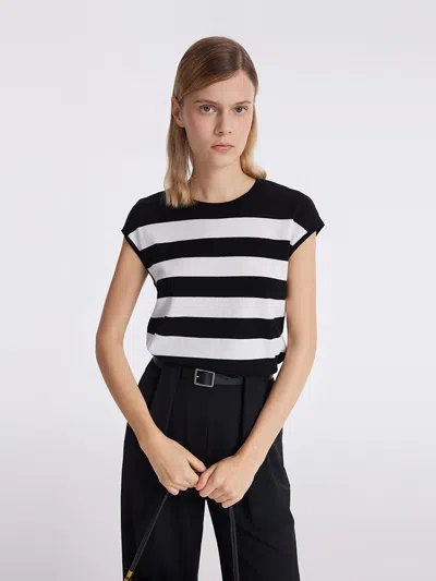 Goelia Tencel Striped Knitted Women Tank Top In Multi