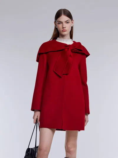 Goelia Tencel Wool Blend Double-faced Women Coat In Red