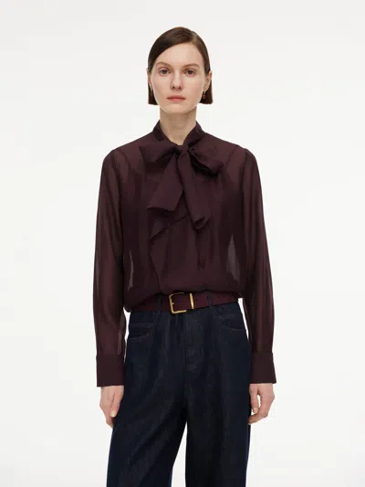 Goelia Tie Front Women Shirt With Knit Camisole In Dark Burgundy