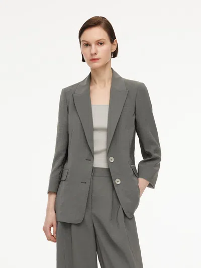 Goelia Triacetate Blend H-line Women Blazer In Smoke Grey