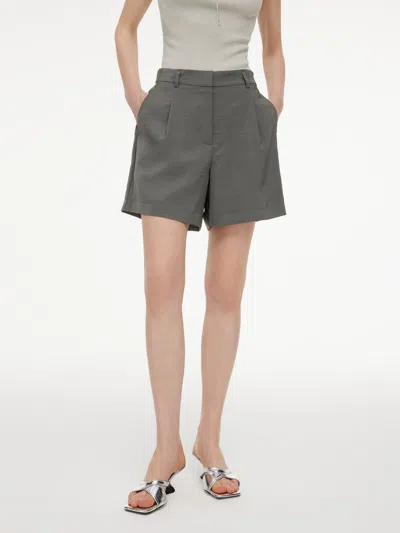 Goelia Triacetate Blend Women A-line Shorts In Smoke Grey