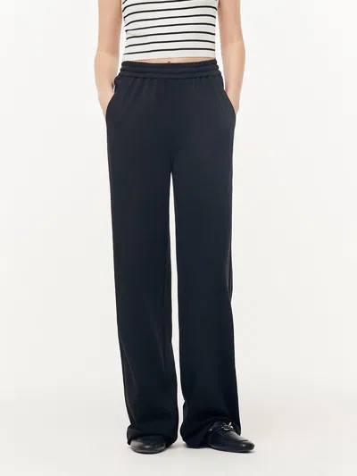 Goelia Triacetate Women Knit Straight-leg Pants In Black