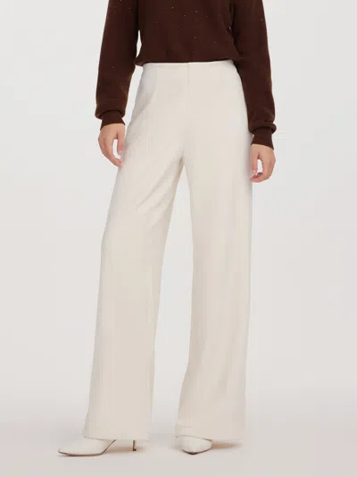 Goelia Velvet Ribbed Loose Straight Leg Women Knit Pants In Neutral