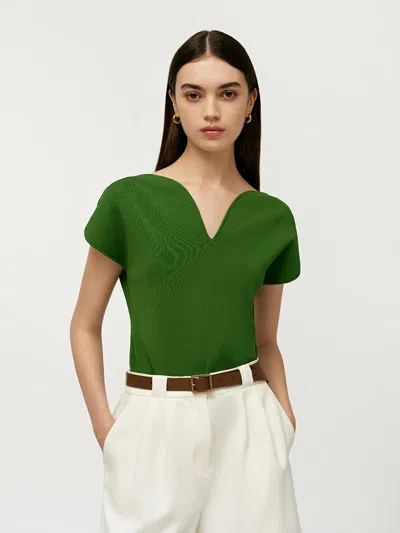 Goelia V-neck Women Knit Top In Black