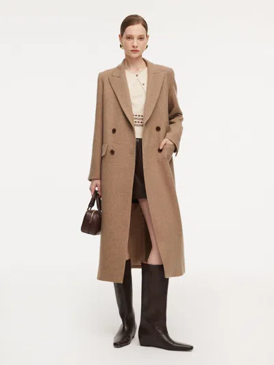 Goelia Washable Wool Cashmere Blend Women Overcoat In Brown