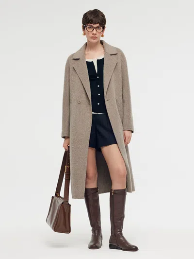 Goelia Wool Alpaca Lapel Women Coat In Green