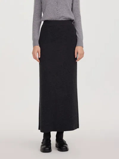 Goelia Wool Blend Back Slit Women Knit Skirt In Multi