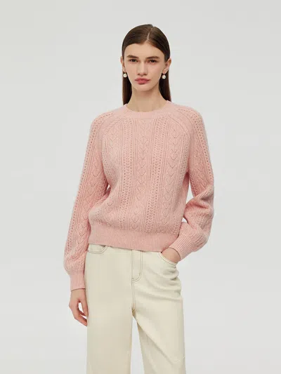 Goelia Wool Blend Cable Knit Women Sweater In Multi
