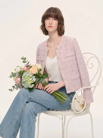 Goelia Wool Blend Jacquard Women Cardigan In Multi