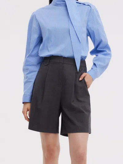 Goelia Wool Blend Women A-line Shorts In Gray