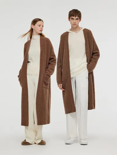 Goelia Wool Yak Blend Unisex Long Cardigan In Multi