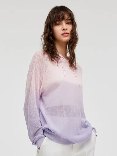 Goelia X Christine Phung Knitted Hoodie And Tank Top Two-piece Set In Purple