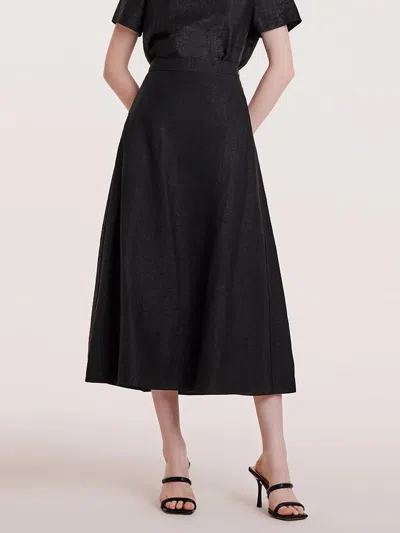 Goelia Xiang Yun Silk A-line Waisted Women Skirt In Black