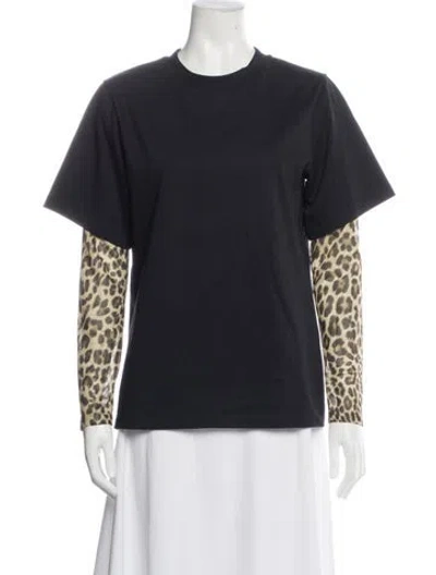 Pre-owned Goen J Animal Print Crew Neck T-shirt In Black