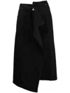 Goen J Asymmetric Denim Skirt In Black