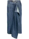 Goen J Asymmetric Denim Skirt In Blue