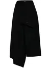 Goen J Asymmetric Draped Midi Skirt In Black