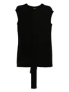 Goen J Asymmetric-draped Tank Top In Black