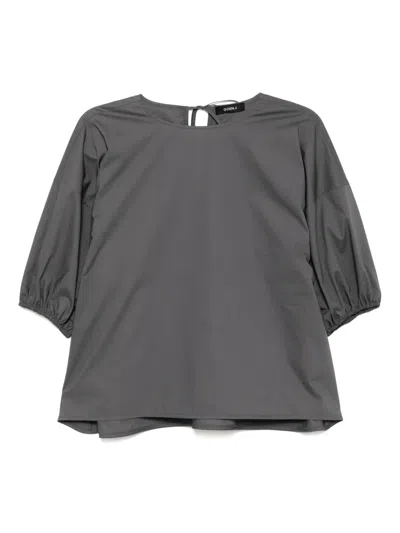 Goen J Balloon-sleeve Top In Grey