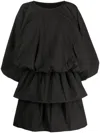 Goen J Balloon-sleeves Poplin Dress In Black