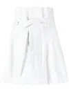 Goen J Belted Flared Shorts In White