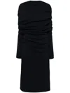 Goen J Cape Knitted Dress In Blue